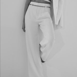 NWT Zara Linen Blend Straight Pants